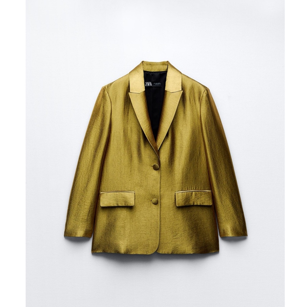 ZARA-NWOT GOLD STRAIGHT BLAZER. SIZE XSMALL